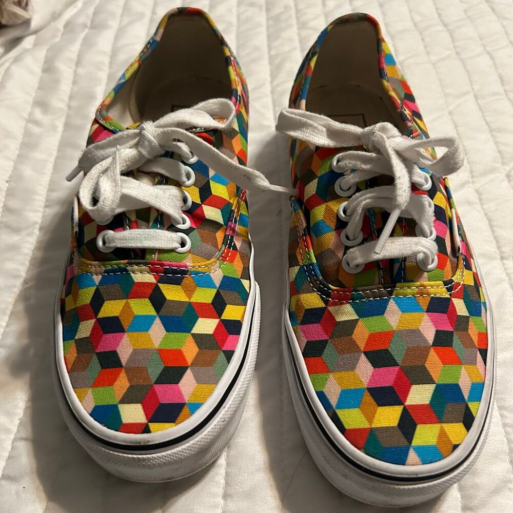Vans Authentic Multicolor Geometric Cube Print Sn… - image 1